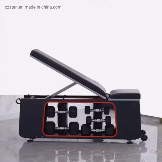 Gewichtheben, verstellbarer Bankdrücken-Hocker, Hantel-Aufbewahrung, Sit-Up-Decline-Bank