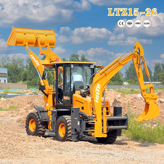 Günstiger Allrad-Minilader, Multifunktions-Kleingartentraktor, Baggerlader, Baggerlader, Baggerlader mit Anbaugerät zum Verkauf, Baumaschinen